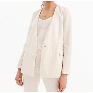 J.Crew French Girl Blazer in White Linen Size 4